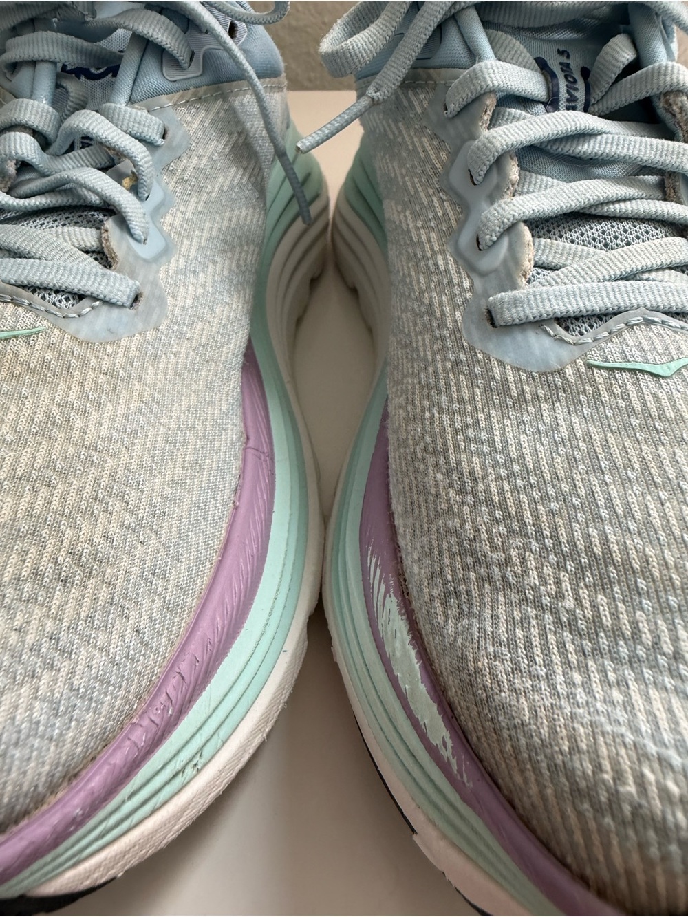 Hoka Gaviota 5 women size 8 Light Blue Running Sneakers with Mint & Purple - Picture 5 of 14